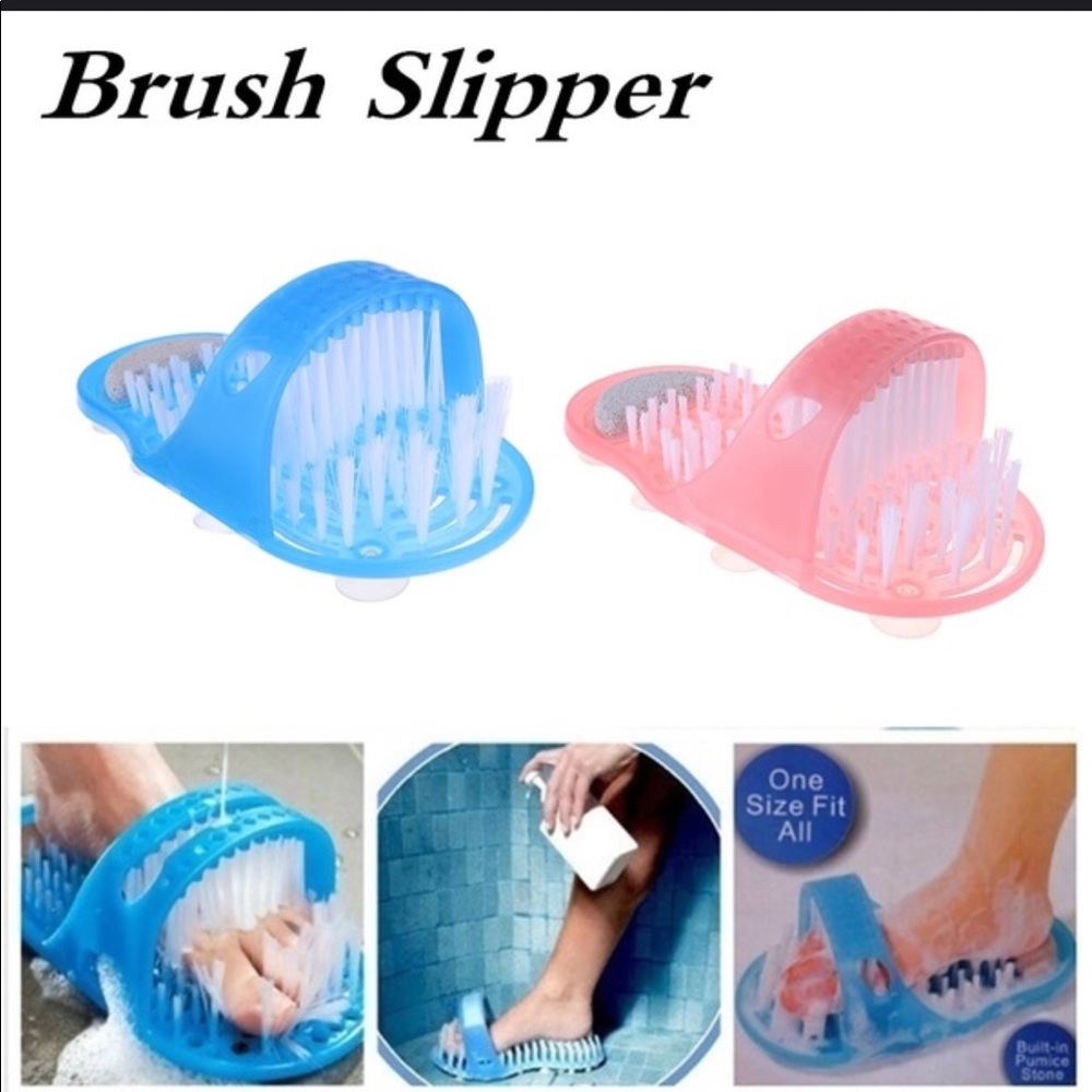✔️foot scrubber bath shoe with cleaning brush